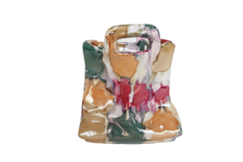 Narareus for Artistica Inc multi-color ceramic shopping bag vase numbered Italy - £39.04 GBP