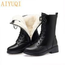 D Boots Women Shoes Winter New Genuine Leather Boots Women Military Large Size 4 - £112.00 GBP