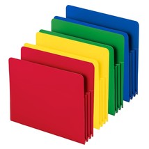 Smead Poly File Pocket, Straight-Cut Tab, 3-1/2&quot; Expansion, Letter Size, Assorte - £27.16 GBP