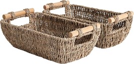 Small Wicker Baskets, Handwoven Storage Baskets, Seagrass Rattan Baskets With - $39.99