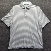 Polo Ralph Lauren Polo Shirt Mens Sz XL Gray Striped Pima Soft Touch Cotton Golf - £16.87 GBP