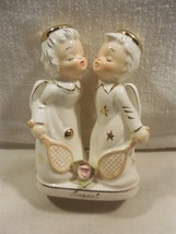 Vtg Napco Japan Ceramic August Birthday Kissing Angel Boy Girl Figurine 2001 - £37.76 GBP