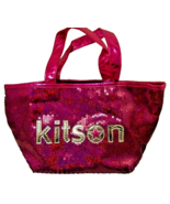 Kitson LA Fuchsia  Sequined Logo Purse Mini Tote Bag - $280.24 MXN