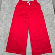 Missguided Sweatpants Womens Large Red Wide Leg Drawstring Pants Hip Hop - $29.65