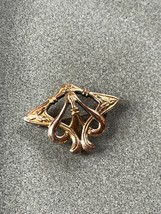Vintage Small W &amp; R Signed Art Nouveau Goldtone Butterfly Brooch Pin Pendant Com - £15.58 GBP