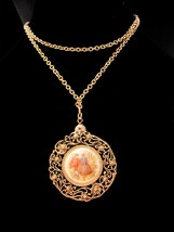 Victorian Magnifier necklace / Vintage Schildkraut jewelry - portrait pendant /  - £130.50 GBP