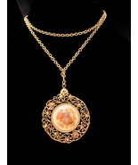Victorian Magnifier necklace / Vintage Schildkraut jewelry - portrait pe... - £129.76 GBP