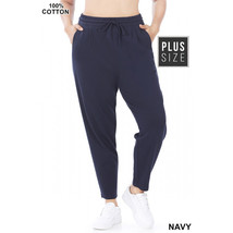 Plus Size Womens Sweatpants   Navy Blue Joggers Workout Pants Relaxed Fi... - £15.97 GBP