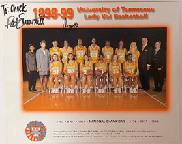 Pat Summitt  &amp; Tamika Catchings dual signed 1998-99 Tennessee Lady Vols National - £77.73 GBP