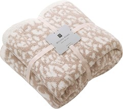 Ultra Soft Micro Plush Khaki Leopard Blanket (51 X 63 Inches) Mh Mylune Home - £40.95 GBP