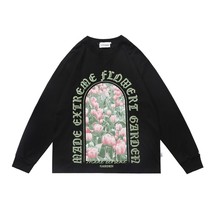 2022 Autumn Oversized Sweatshirt Flower Graphic Print Women&#39;s Long Sleeves Pullo - £115.46 GBP
