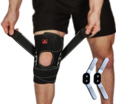 Athledict Hinged Knee Brace Support with Strap &amp; Side Patella Stabilizers-Large - £19.52 GBP