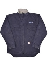 Tyndale FR Coat Mens L Navy Canvas Workwear Full Zip Made in USA Peco - £59.91 GBP