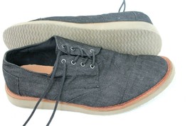 Toms Mens Brogues Oxfords Size 11 Gray Canvas Lace-Up Casual Career Shoes - £23.71 GBP