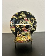Vtg Pekin Black Demitasse Cup Saucer Set Royal Winton Grimwades England - €67,90 EUR