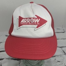 Arrow Precision Product Red White Snapback Vintage Trucker Hat Ball Cap - $14.84