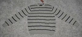 Mens Sweater Haggar Heather Gray Striped Crewneck Long Sleeve $54 NEW-si... - £19.46 GBP