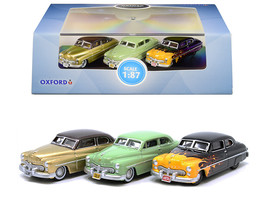 1949 Mercury Set of 3 Cars &quot;70th Anniversary&quot; 1/87 (HO) Scale Diecast Model Cars - £40.70 GBP