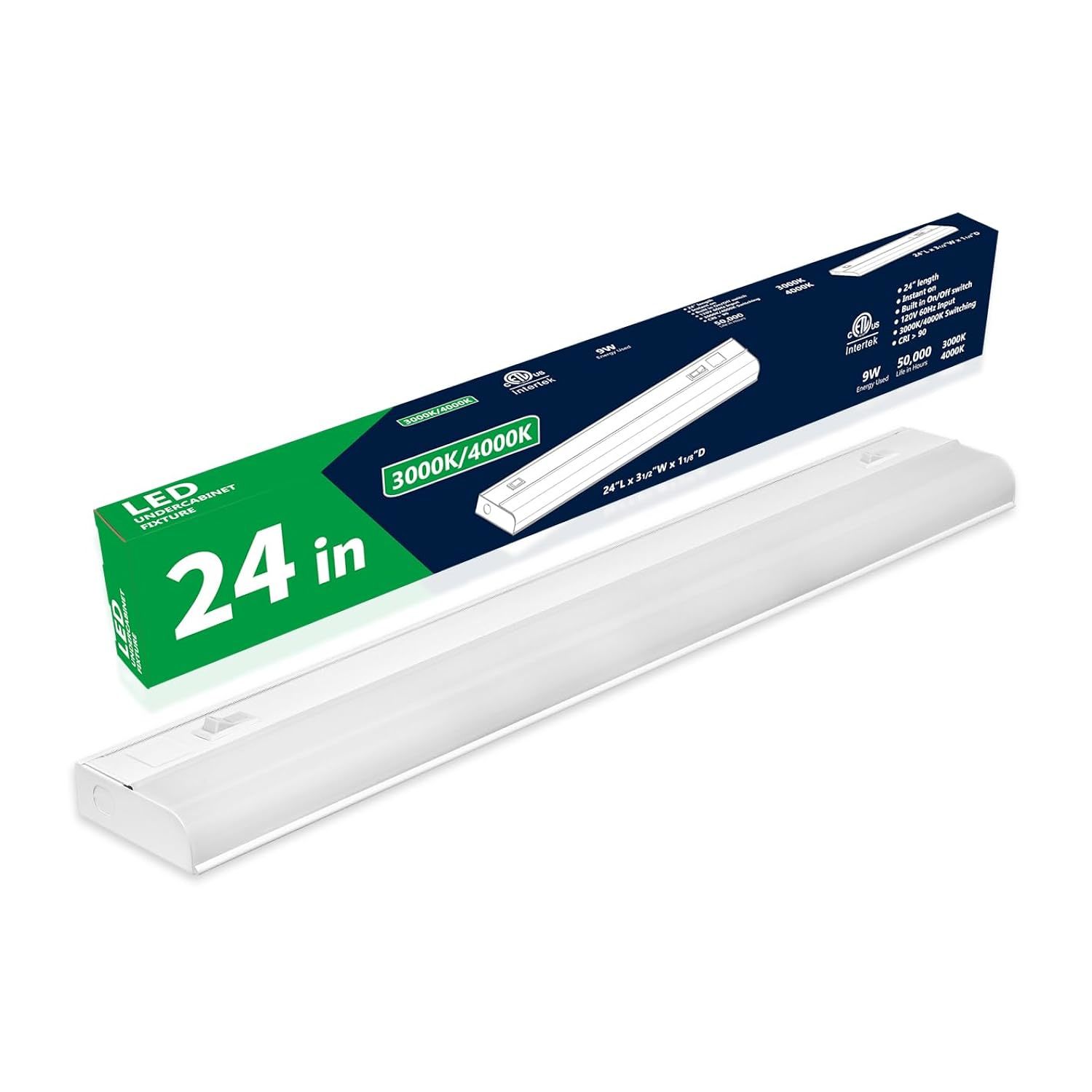 harrrrd 24 inch Hardwired Under Cabinet Lights, 2 Color Settings - 3000K (Soft W