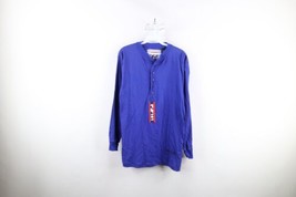 Deadstock Vintage 90s Streetwear Mens Medium Blank Long Sleeve Henley T-Shirt - $44.50