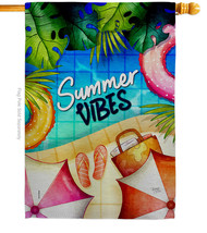 Summer Pool Vibes House Flag Fun And Sun 28 X40 Double-Sided Banner - £29.46 GBP