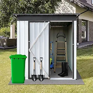 Outdoor Shed - 3 X 5.4Ft Storage Sheds Galvanized Metal Shed With Air Ve... - £243.68 GBP
