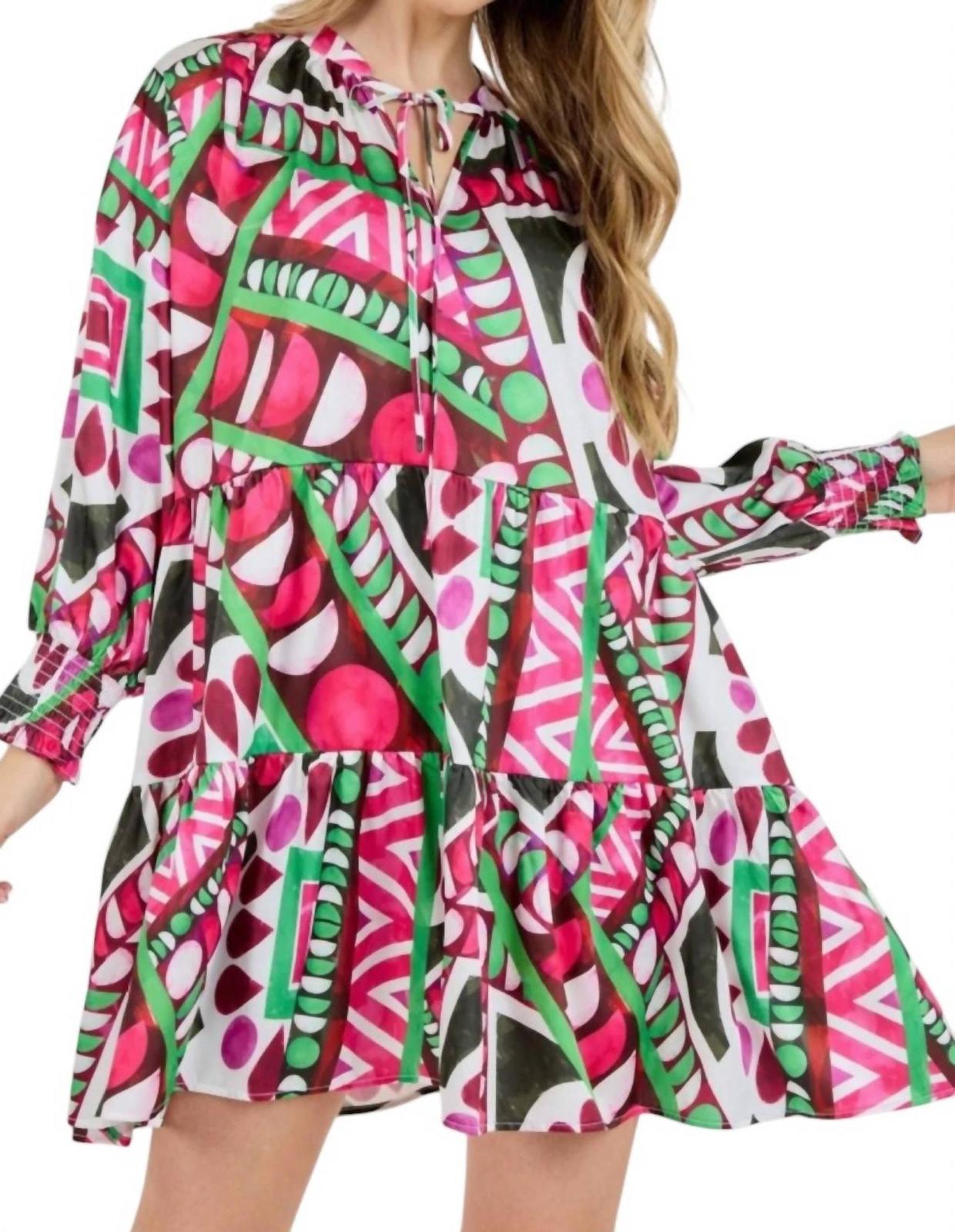 Cqbycq Neck Bow Tie Long Sleeve Dress Size M/L - $57.42