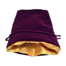 MDG Velvet Dice Bag (with Gold Satin Lining) - Purple - £13.88 GBP