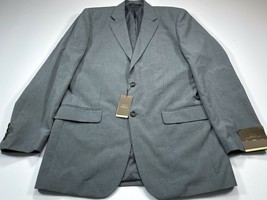 Merona 42L Modern Fit Two-Button Suit Jacket Men&#39;s Gray Stripe 42 Long NEW NWT - £19.81 GBP