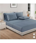 Pure Earth Sheet Set Blue Organic 6-Piece 300 Thread Count Soft - $138.72 CAD+