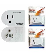 2 Pc Single Outlet 3 Prong Power Adapter Grounded Wall Tap Surge Protect... - £19.15 GBP