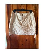 Cargo Skirt Mini Utility Pockets Drawstring Tan Beige Casual Sonoma Size 10 - $475.17 MXN
