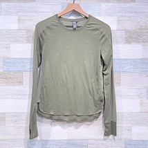 Sweaty Betty Long Sleeve Activewear Top Green Jersey Mesh Stretch Womens... - $39.59