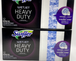 2 Swiffer WetJet Heavy Duty Microfiber Mop Refill Mopping Pads 12 pk ea ... - $26.17