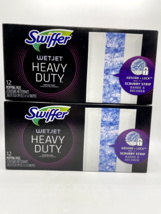 2 Swiffer WetJet Heavy Duty Microfiber Mop Refill Mopping Pads 12 pk ea ... - £20.59 GBP