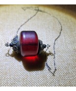 Antique Cherry Amber Faturan Bakelite 830S Silver Necklace Prayer Beeds ... - £426.41 GBP