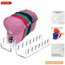 Space-Saving Acrylic Hat Stand - 2 Pack for 14 Caps Display and Organiza... - $26.68