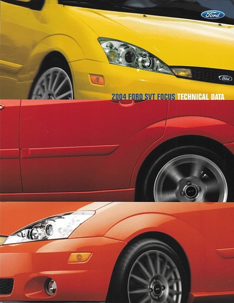 Primary image for 2004 Ford SVT FOCUS sales brochure sheet US 04 Technical Data