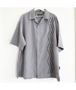 Vintage Y2K Rocawear Gray Print Button Up Shirt Streetwear Hip Hop Men&#39;s XL - $418.61 MXN