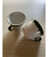 Vintage pair of Jackson China Green &amp; White Coffee/Tea Cups - $12.00