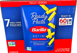 Barilla Ready Pasta Rotini Fully Cooked 7x7 Ounce Pouches EXP 07/2026 - $20.78