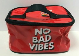 Royal Deluxe Accessories &quot;No Bad Vibes&quot; Printed Red Cosmetic Bag, Free S... - £9.55 GBP