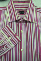 GORGEOUS Paul Smith London Purple Pink Stripes Button Up Shirt Italy 15.5x34 - £35.29 GBP
