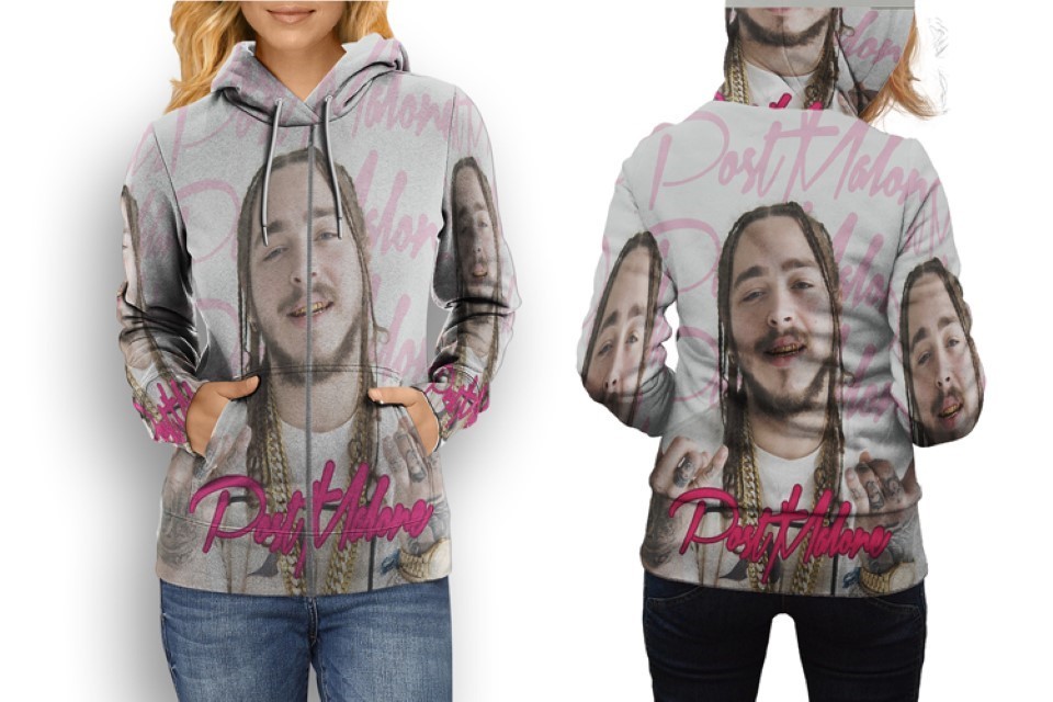 Primary image for Post Malone Memories   Womens Graphic Zipper Hooded Hoodie