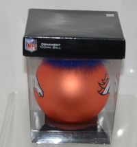 Team Sports America Glass Ball 4 Inch NFL Denver Broncos Orange Blue Ornament image 3