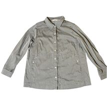 Soft Surroundings Women&#39;s Olive Shacket, Button-Front, Roll Tab Sleeves,... - $7.99