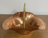 Vintage Revere Ware Copper &amp; Brass Hammered Basket Rome, Ny Farmhouse Decor - $12.73