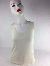 Majestic Womens Tank Top Ivory Scoop Neck Ribbed Blouse 1 - £18.02 GBP