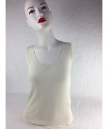 Majestic Womens Tank Top Ivory Scoop Neck Ribbed Blouse 1 - $22.99