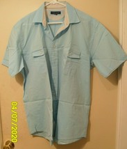 Michelson&#39;s Studio Blue Men&#39;s Shirt Short Sleeve London 1937 XL XG Double Pocket - £5.29 GBP